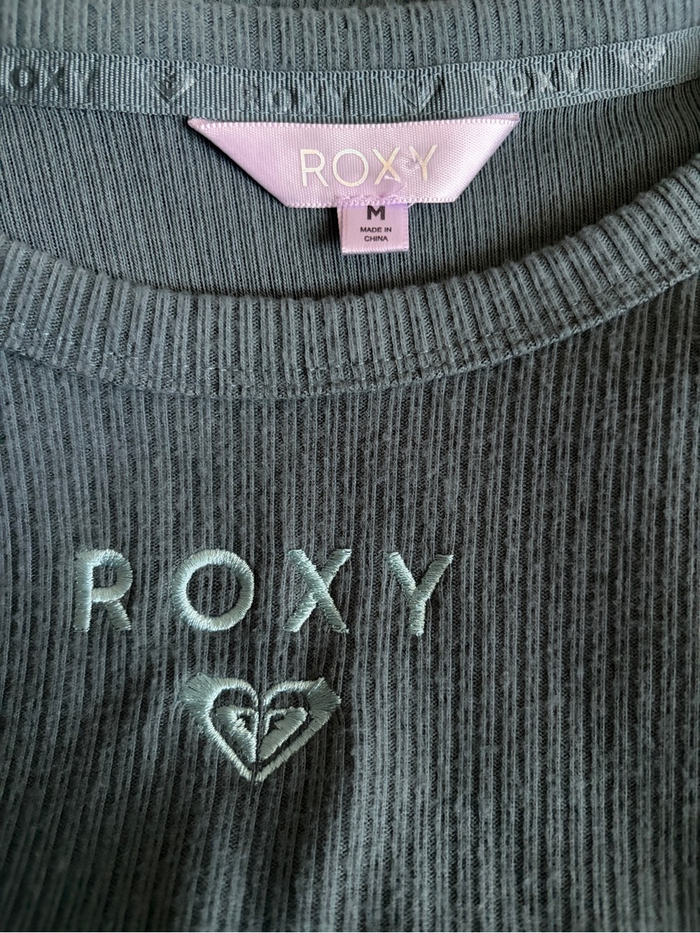 Roxy Forest Green Ribbed Active Set - Picture 2 of 7